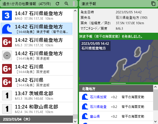 EqMax 津波予報サンプル