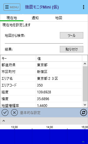 EqMini 現在地の設定